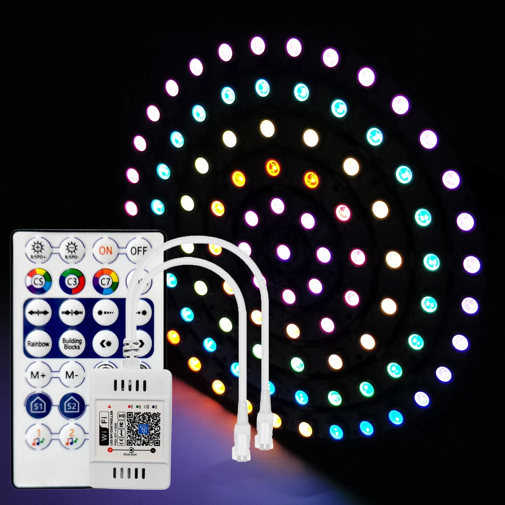 

DC5V WS2812B RGB Led Pixel Ring 5050 Addressable WS2812 Round Modules Magic Home WiFi Controller Compatible Alexa/Google Home