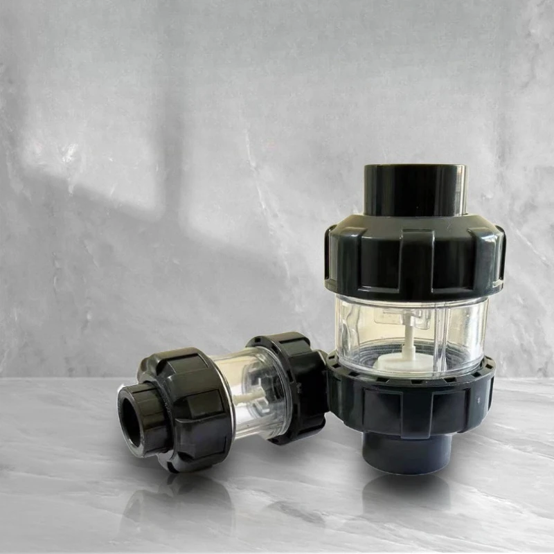 One way valve anti backflow double union check valve water pipe fittings fish tank special plastic lifting check valve