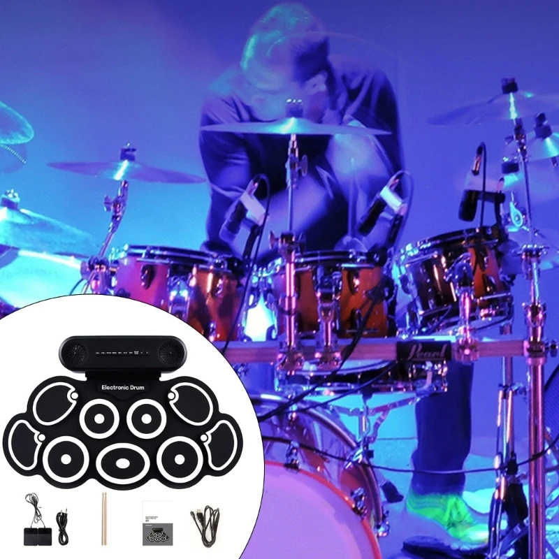 Professional Electronic Drum Pads Electronic Drumming Set Suitable for Training and Stage Use with Varied Rhythms R66E