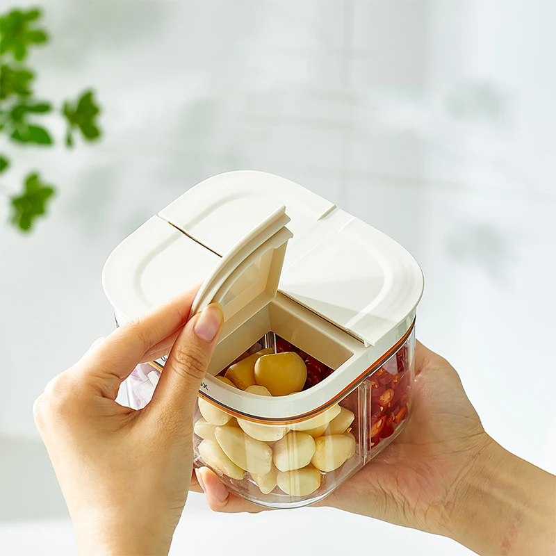 حاويات تخزين المواد الغذائية مع أغطية محكمة الغلق، حاوية حفظ الثلاجة الطازجة، حاوية تخزين الفاكهة، تخزين البصل والزنجبيل والثوم