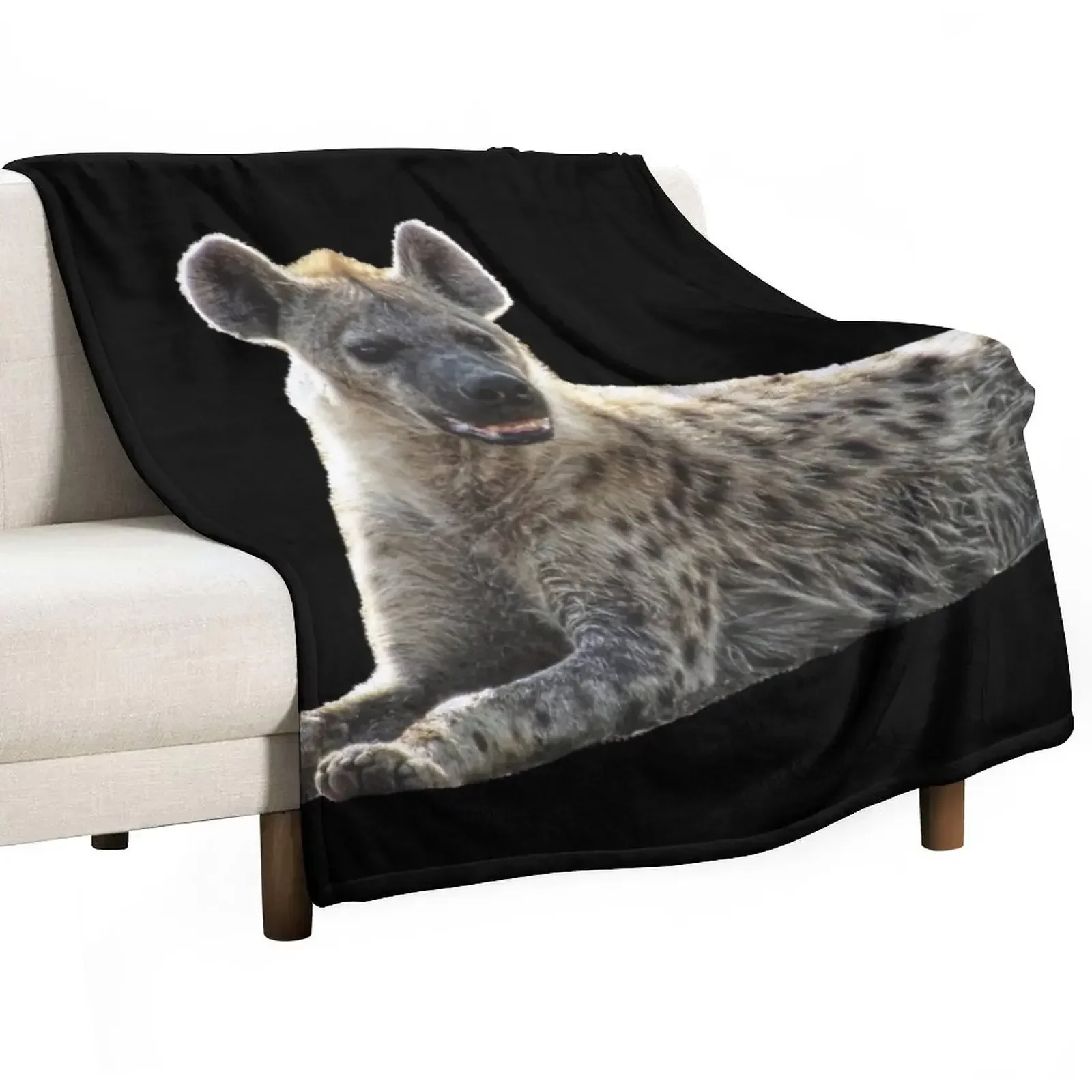 Hyena in Kenya / Africa Throw Blanket for winter Soft Plaid Retros Sofas Blankets