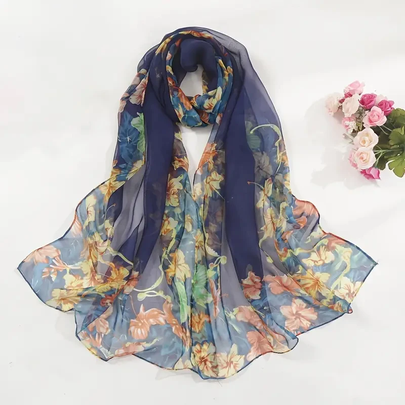 2024 neue Mode Sommer Frauen Paisley Strands chal Chiffon Seide Schals Stirnband weibliche Stirnband Wraps Sonnencreme Hijab Großhandel