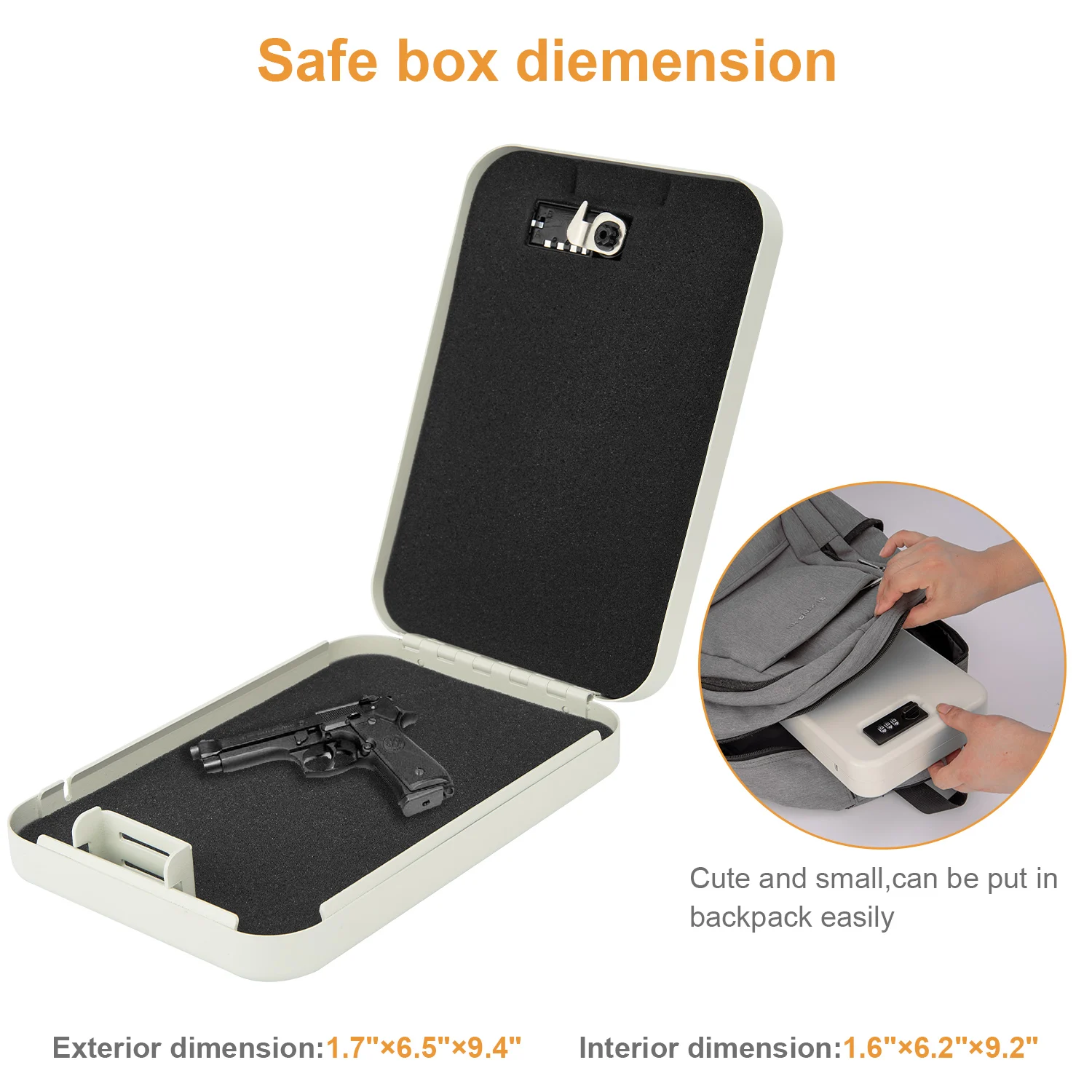 Dialing Wheel Password Gun Safes Box Weapon Case Pistol Safe Valuables Money Jewelry Storage Box Gunbox Security Pistol Safes