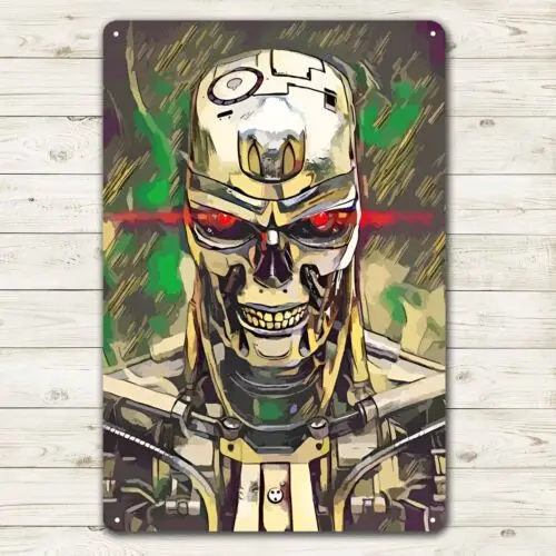 Terminator T800 Movie Metal Poster Tin Sign - 20x30cm Collectable Plate  -Aluminum