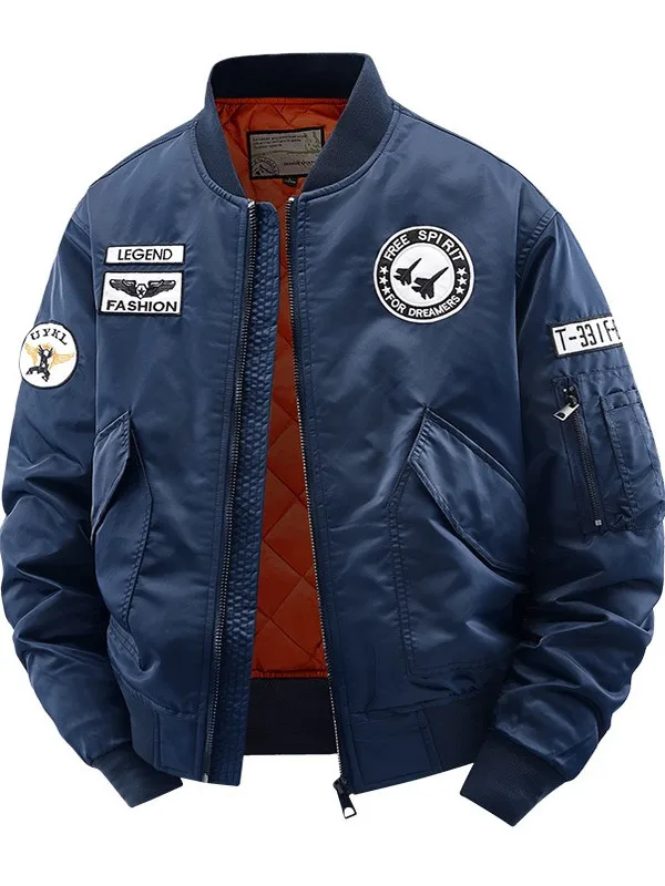 

Утепленная осенне-зимняя мужская куртка большого размера с воротником-бомбером, на флисовой подкладке, со съемным воротником, хлопковое пальто-бомбер, верхняя одежда