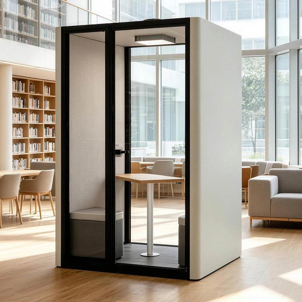 Soundproof Acoustic Booth School Campus Private Study Pod Aluminum Frame For Student Meeting Phone Call