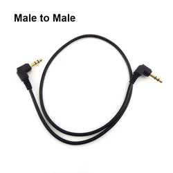 1/2/5PCS 0.5M 1M Audio Cable 3.5mm Male to Male 90 Degree Angle Car AUX Speaker Stereo MP4 MP5 Audio Line Cord PVC D2