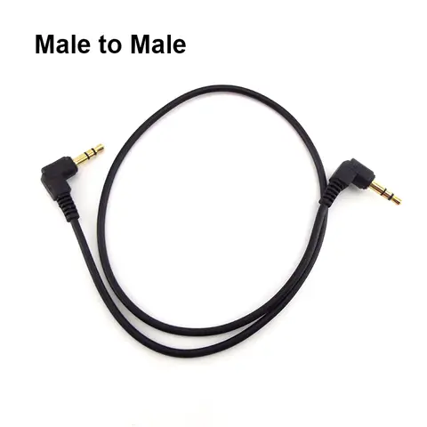 1/2/5PCS 0.5M 1M Audio Cable 3.5mm Male to Male 90 Degree Angle Car AUX Speaker Stereo MP4 MP5 Audio Line Cord PVC D2