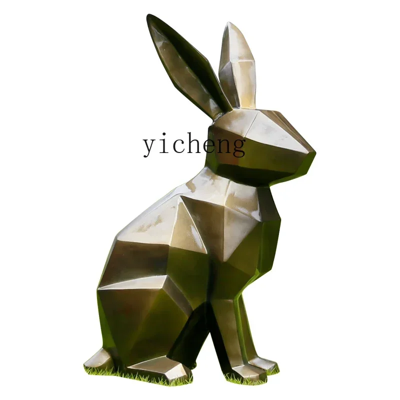 

TLL Geometric Rabbit Sculpture FRP Abstract Rabbit Noodle Animal Ornaments