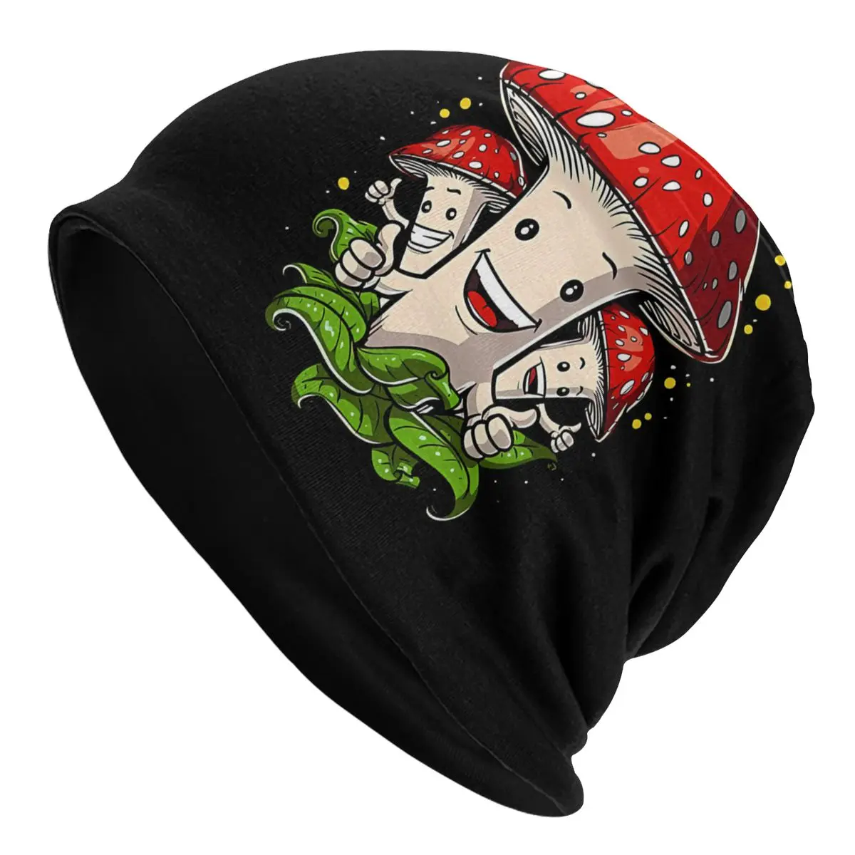 Magic Mushrooms Plant Thin Skullies Beanies Caps Funny Smile Hat Sport Sports Bonnet Hats for Men Women