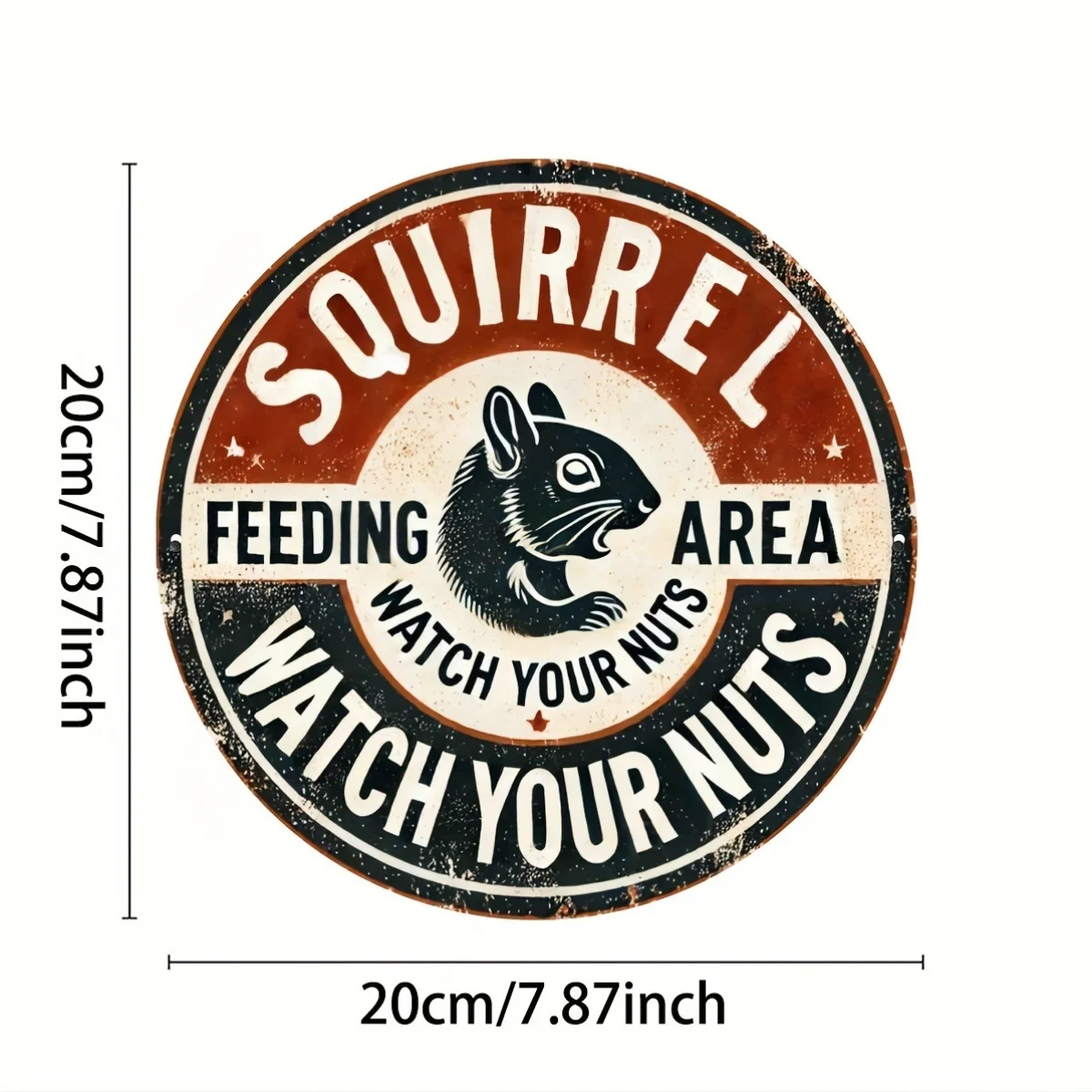 Retro Style Squirrel Feeding Area Wooden Sign - Humorous Outdoor/Indoor Wall Decoration, 7.87inch - Home, Cafe, Living Room Wall