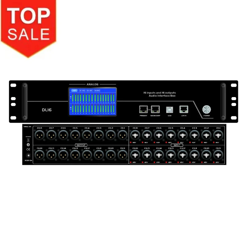 

DL16 Dante Audio Converter Interface Box Analog Audio To Digital Signal Converter Professional Audio System