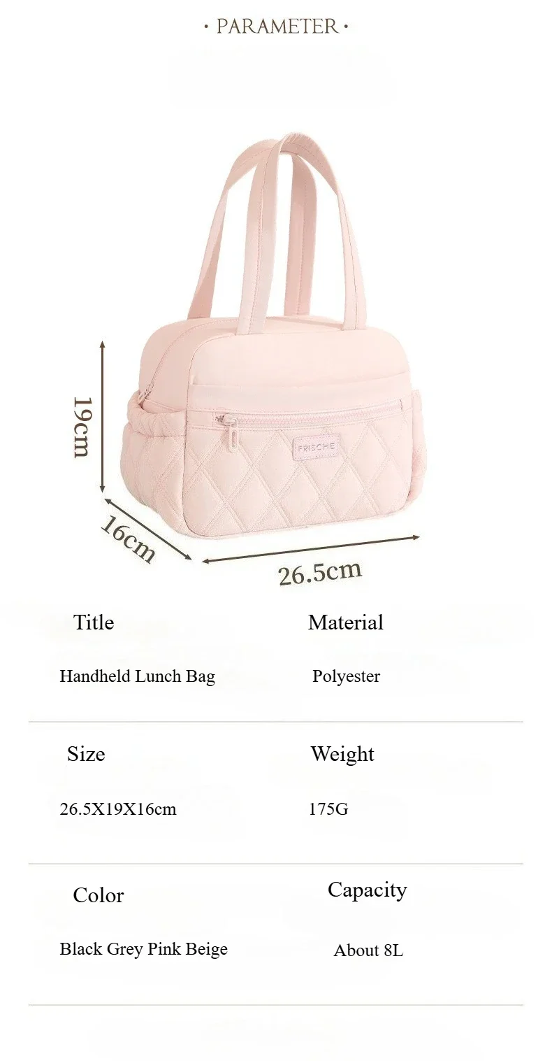 Hot Sale Large Lunch Bag Women Waterproof Concise Convenient Fresh Cooler Bags Thermal Breakfast Food Box Portable Picnic Travel view 6