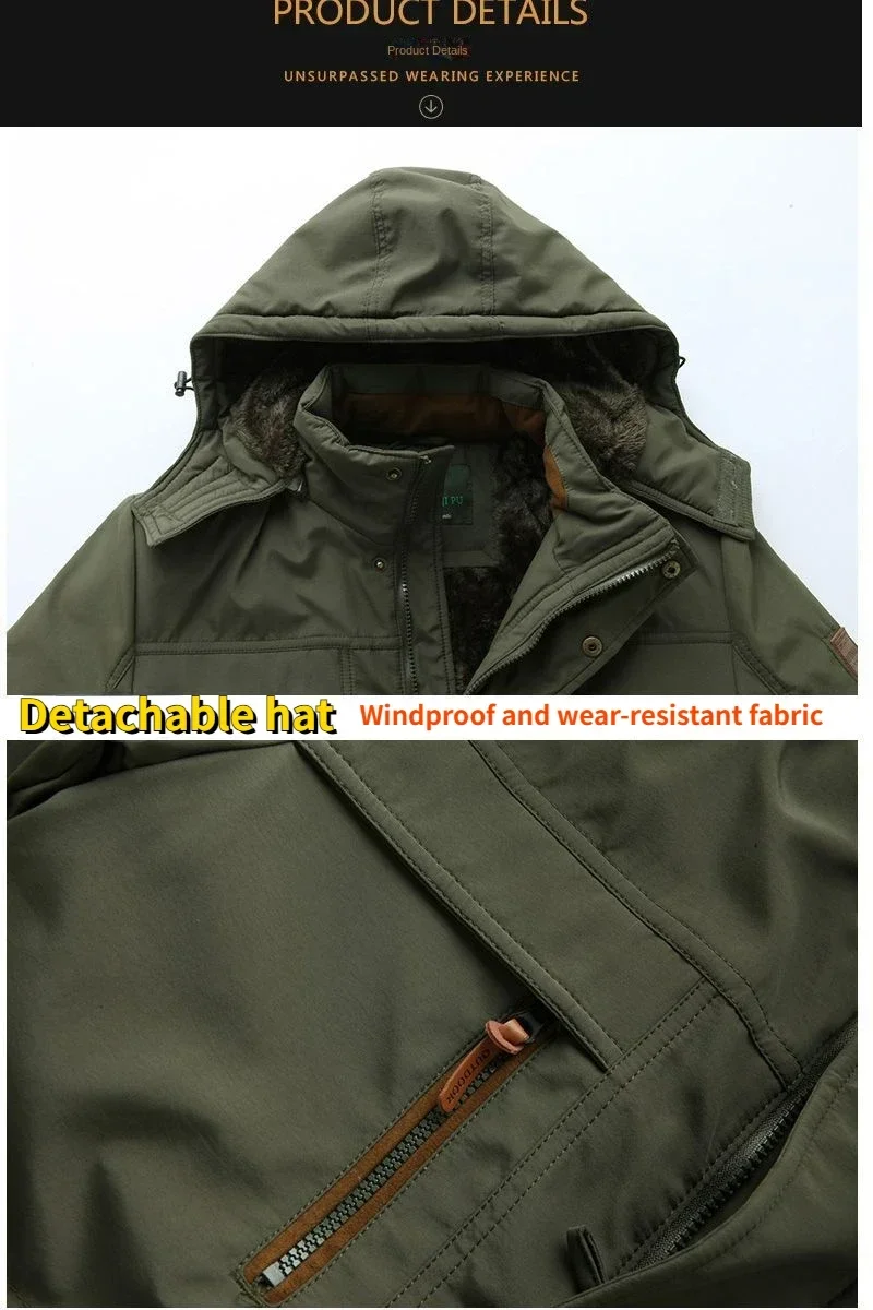 Veste matelassurera multi-poches pour homme, Parka d'hiver, Manteau chaud, PerfecCap, Épais, Doublure sourire, Résistant au froid, Extérieur, Camping