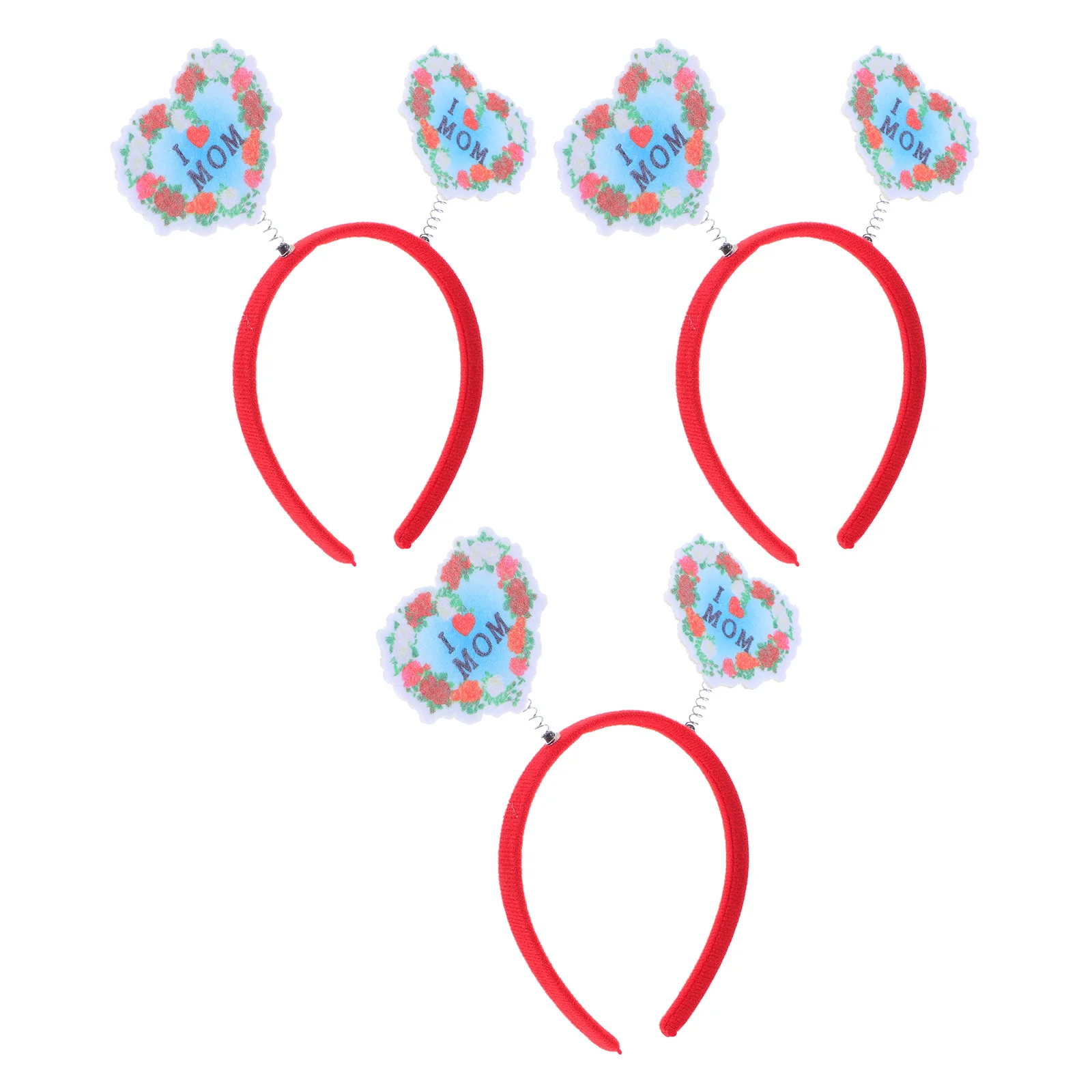 

3Pcs Heart Hair Hoops Headbands Mom Party Decorations Photo Props Mothers Day Decor