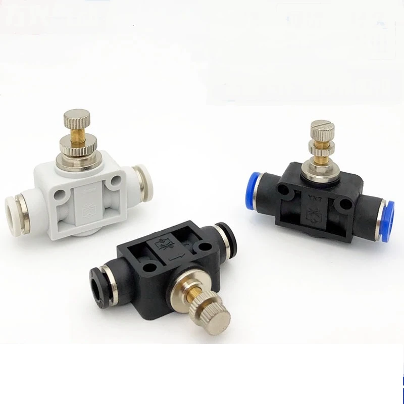 SA Throttle Valve OD 4mm 6mm 8mm 10mm 12mm Air Flow Control Valve Pipe Water Hose Pneumatic Manual Valve Push In Connector