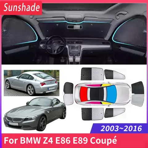 BMW Z4 E85 E89 쿠페 용 자동차 차양 2003 ~ 2016 2014 2015 단열 태양 보호 차양 앞 유리 바이저 액세서리