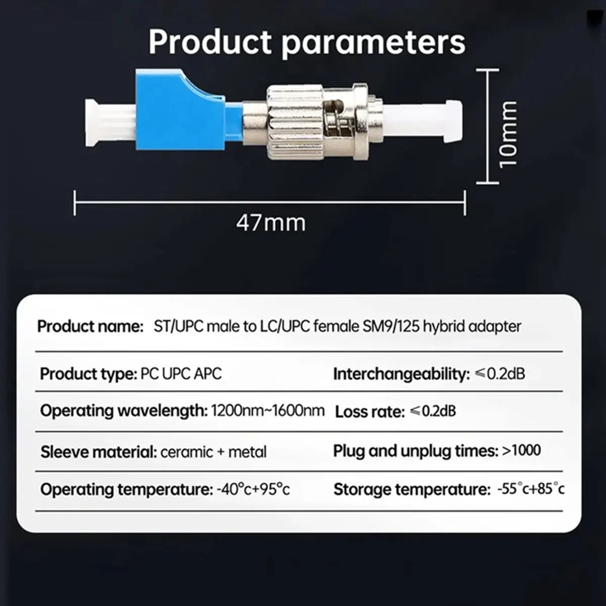*ABAB ST Male to LC Female UPC Simplex Optical Fiber Connector Adapter for FTTH Red Light Pen OTDR Optical Power Meter Coupler
