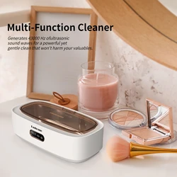 Home Professional Jewelry Ultrasonic Cleaner Touch Operation 43KHz High Frequency 360° Deep Cleaning Box For Glasses Watches