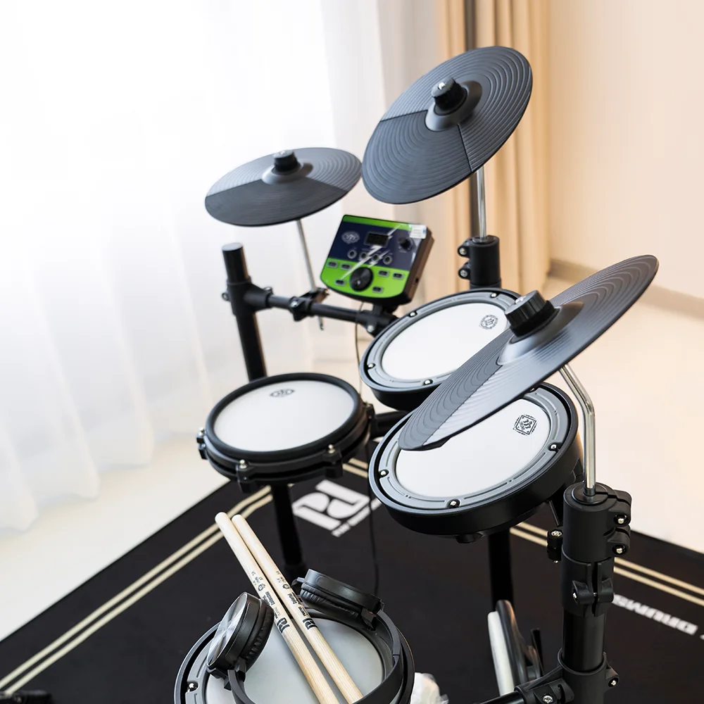 Professional Electronic Musical Drum Kit Set Great Standards Complimentary Package Including Mesh Rubber Drum Heads