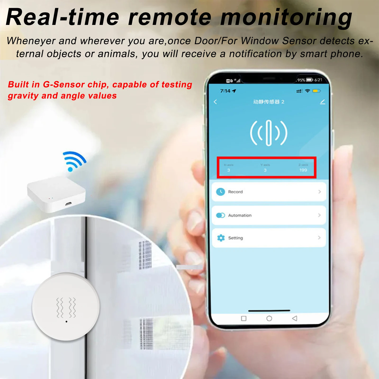 Tuya Smart Zigbee Trillingssensor Deur Raam Breken Inbraakdetectie Smart Home Security Alarmsysteem Smart Life APP Controle