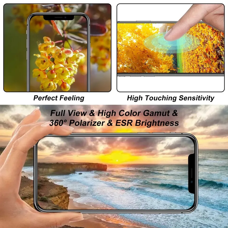 OLED Display LCD Touch Screen Gruppo Digitalizzatore per iPhone, No Dead Pixel Repair, per iPhone X, XR, XS Max, 11, 12 Pro Max