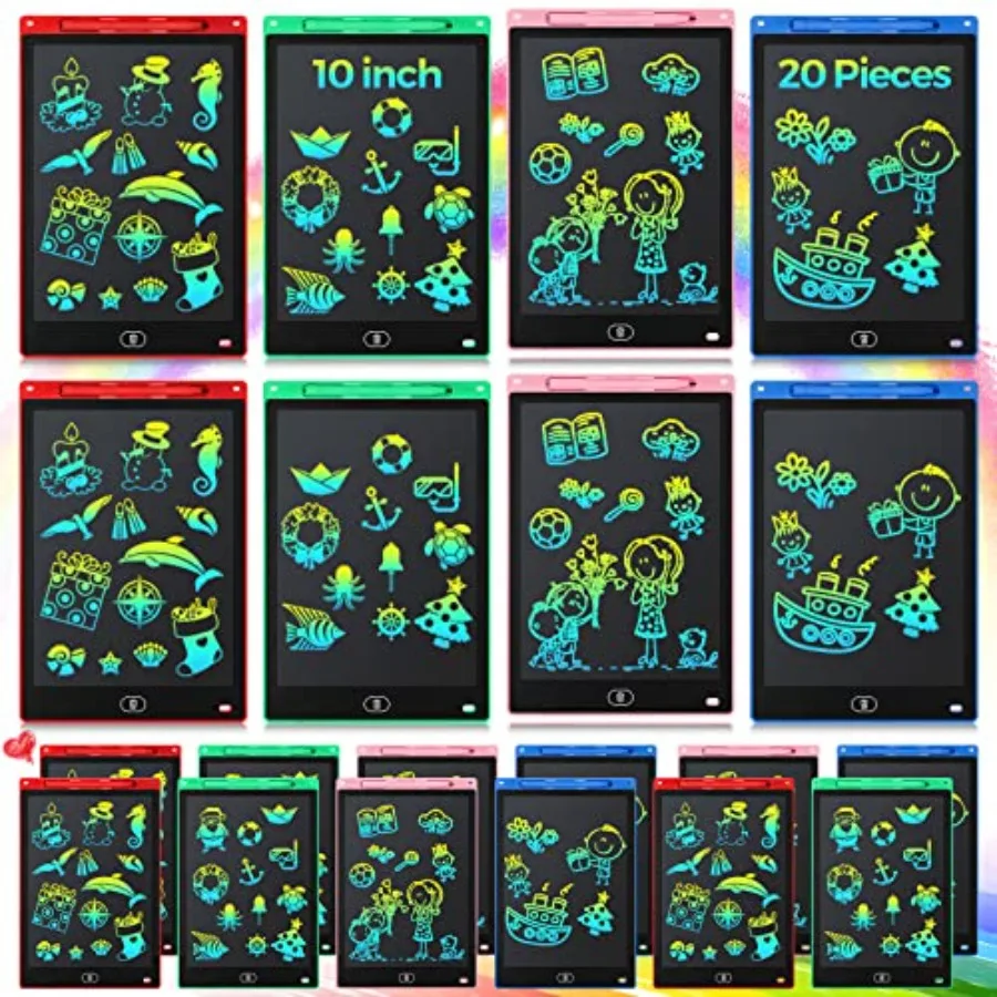 

20 Pcs LCD Writing Tablet for 10 Inch Electronic Doodle Board Colorful Screen Doodle Board Erasable Pad Drawing Pad for Toddler