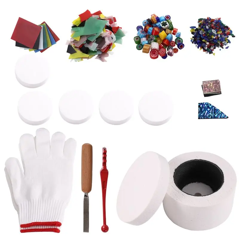

L60A Large Microwave Kiln Kit For Glass Fusing And 50 Sheets Kiln Microwave Paper DIY Fusing Glass Jewelry Set