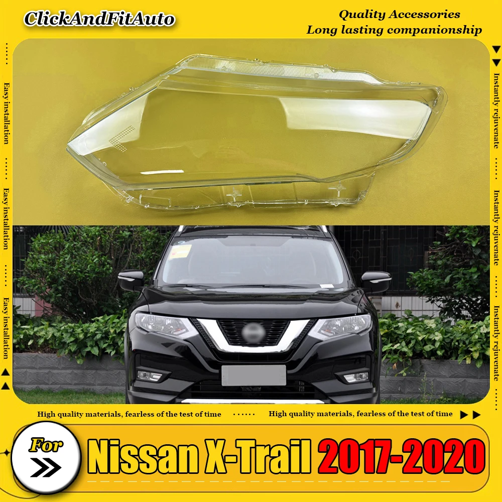 

For Nissan X-Trail 2017-2020 Headlamp Cover Transparent Lamp Headlight Shell Lens Plexiglass Replace The Original Lampshade
