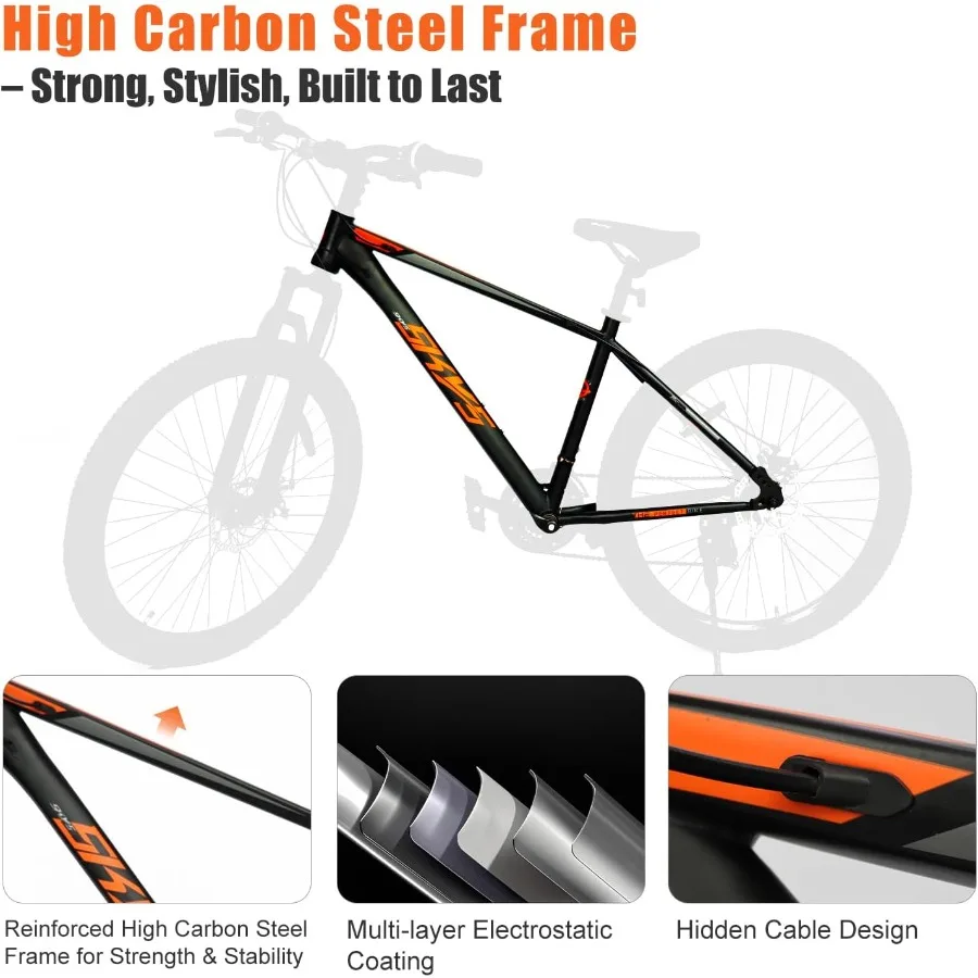 الدراجة الجبلية للرجال/النساء 27.5 مقاسات 21 سرعة تويست تحويل مكابح قرصية الكبار دراجة جبلية مع شوكة تعليق سهلة التجميع