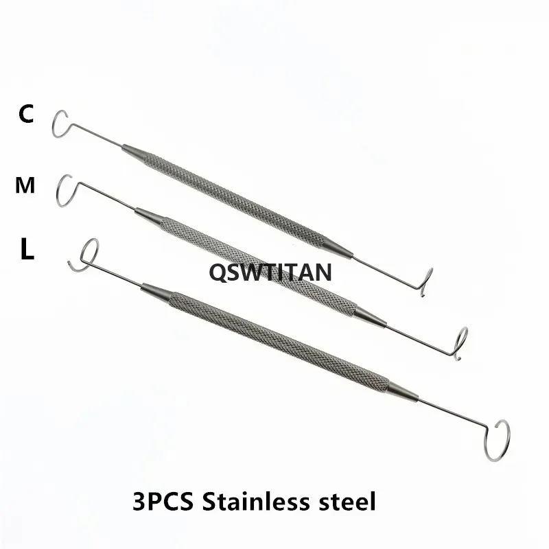 새로운 스테인레스 스틸 티타늄 더블 엔드 피그테일 프로브 안과 눈 수술 도구