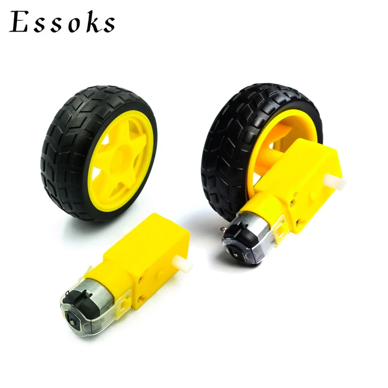 DC Electric Motor with Plastic TT Motor Tire Wheel 3-6V Dual Shaft Gear Motor TT Magnetic Gearbox Engine For Arduino Smart Car