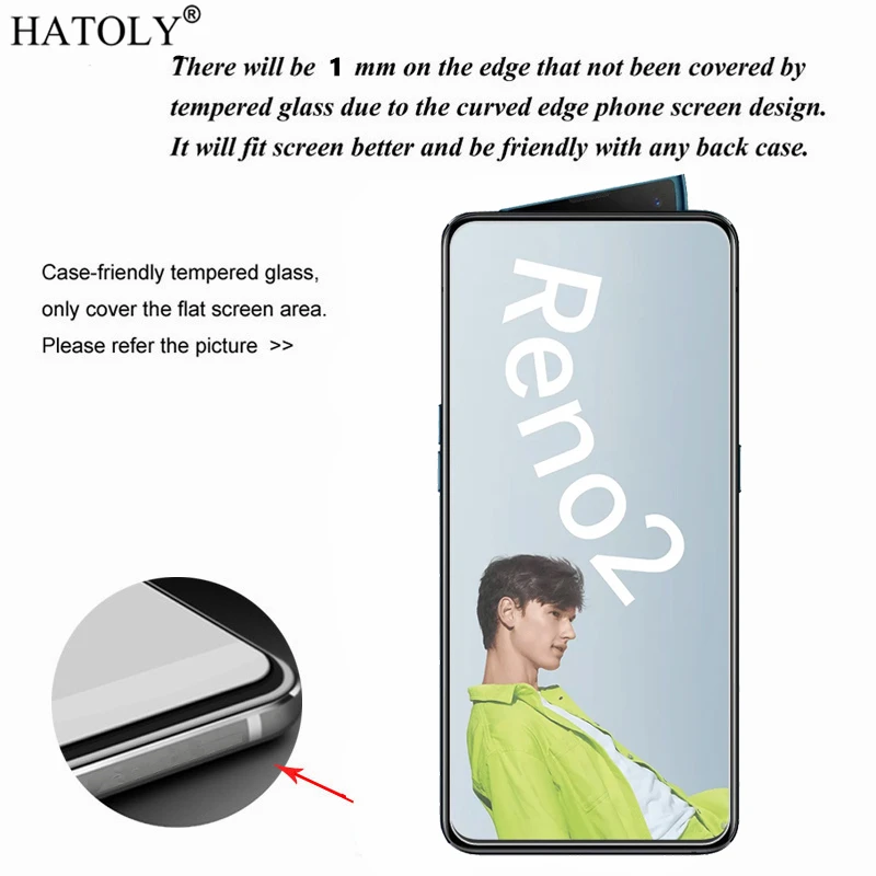 2Pcs For OPPO Reno 2 Glass For OPPO Reno 2 Tempered Glass Film HD 9H Hard Phone Screen Protector Protective Glass for Reno 2