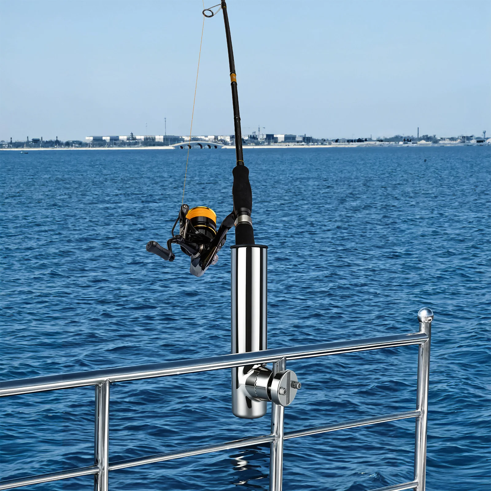 Boat Accessories Fishing Rod Holder Clamp Side Mount Marine Boat Stainless Steel Fishing Bracket Fishing Pole Stand Bracket