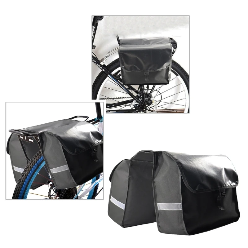 Watertight 28L Bicycles Panniers Bag for Rear Rack, Bikes Luggage Cargo Rack Carriers Double Trunk Cycling Panniers Bag