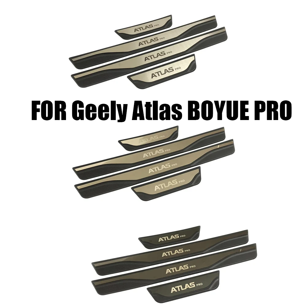 

For Geely Atlas BOYUE PRO 2023 2024 Plastic Car Door Sill Scuff Kick Plate Trim Welcome Scuff Pedal Strip Protector