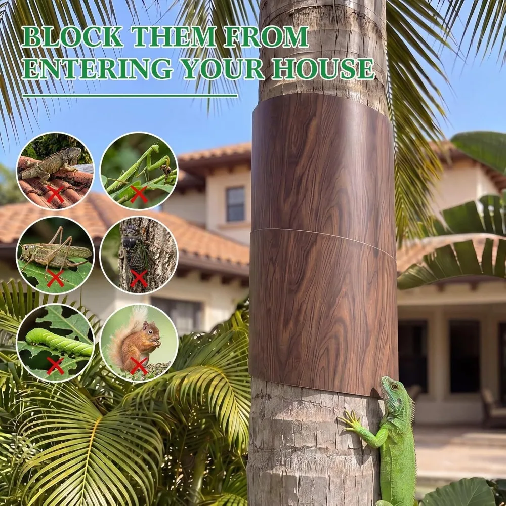 Large Tree Trunk Protector Guard Squirrel Baffle for Bird Feeder Poles Wood Wrap Tree Barrier with Adhesive Tapes Plant Protect