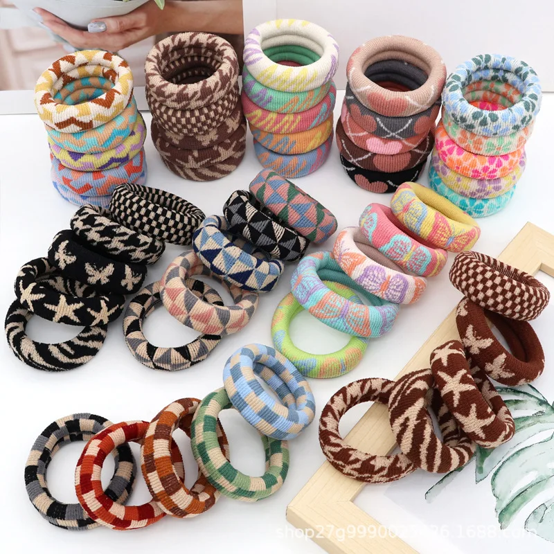 5 sztuk proste Scrunchies kobiety dziewczęta elastyczne gumki do włosów akcesoria krawat gumka do włosów liny nakrycia głowy nakrycia głowy kucyk Holder