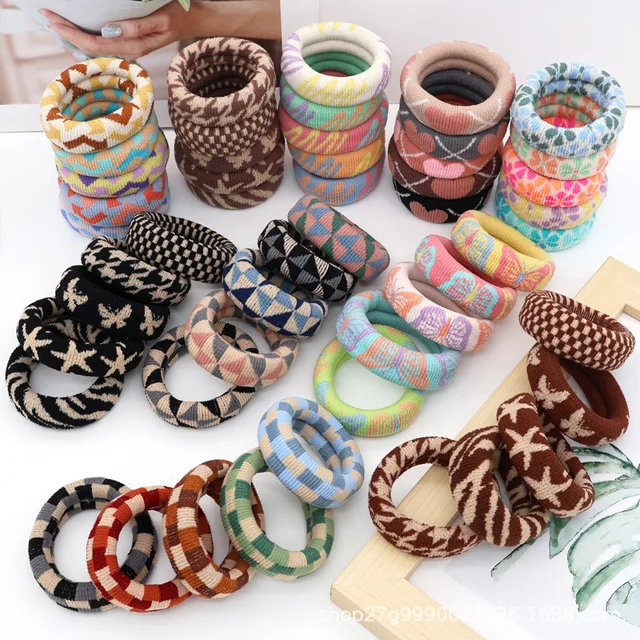 5 sztuk proste Scrunchies kobiety dziewczęta elastyczne gumki do włosów akcesoria krawat gumka do włosów liny nakrycia głowy nakrycia głowy kucyk Holder