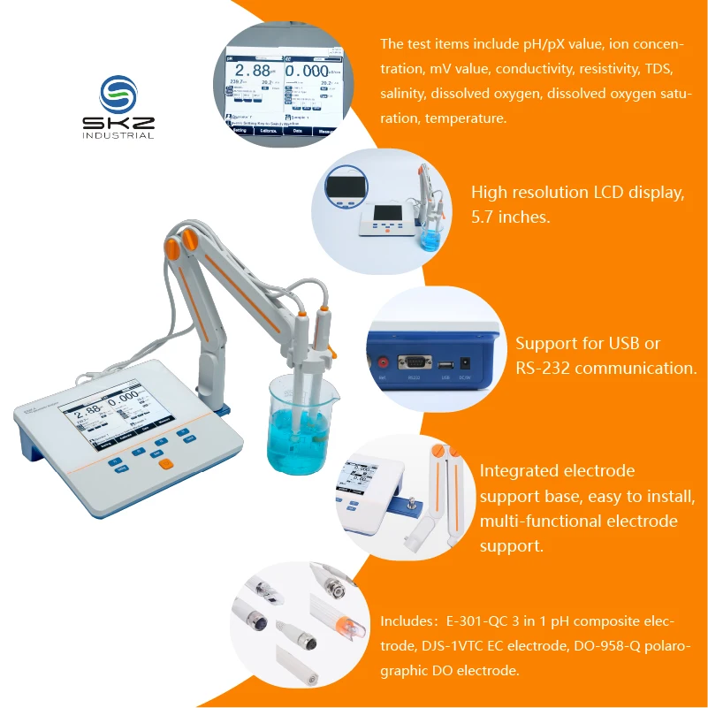 SKZ M300F Benchtop Multiparameter Water Quality salinity/ec/tds tester ph conductivity meter