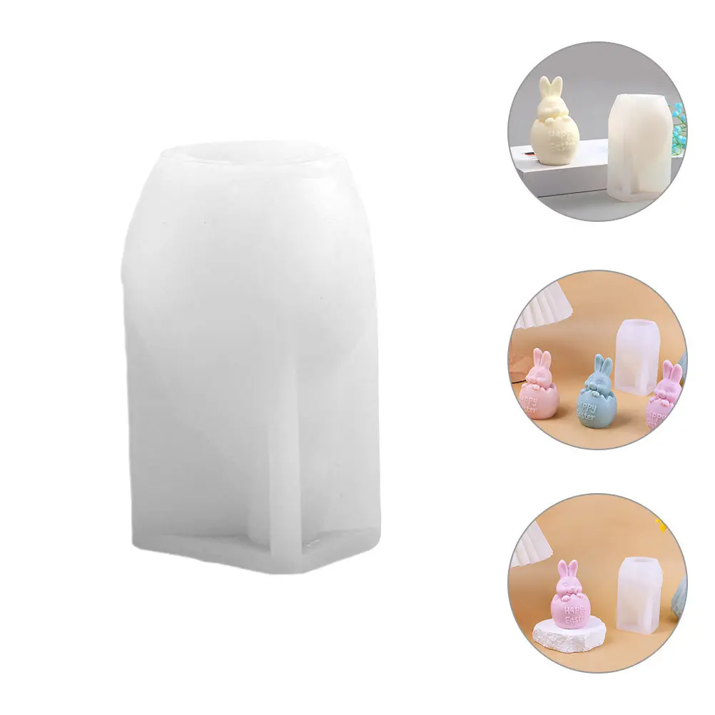 

Reusable Bunny Shaped Mold Silicone DIY Easter Craft Supplies for Scented Candles Ice Cubes Fast Demolding