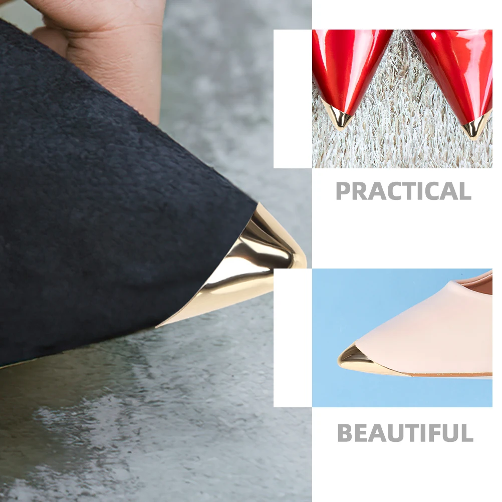 

12Pcs Shoe Tip Protections Toe Protectors for High Heels Black Silver Gold 6Pairs Anti Abrasive Stickers Shoe Accessories High