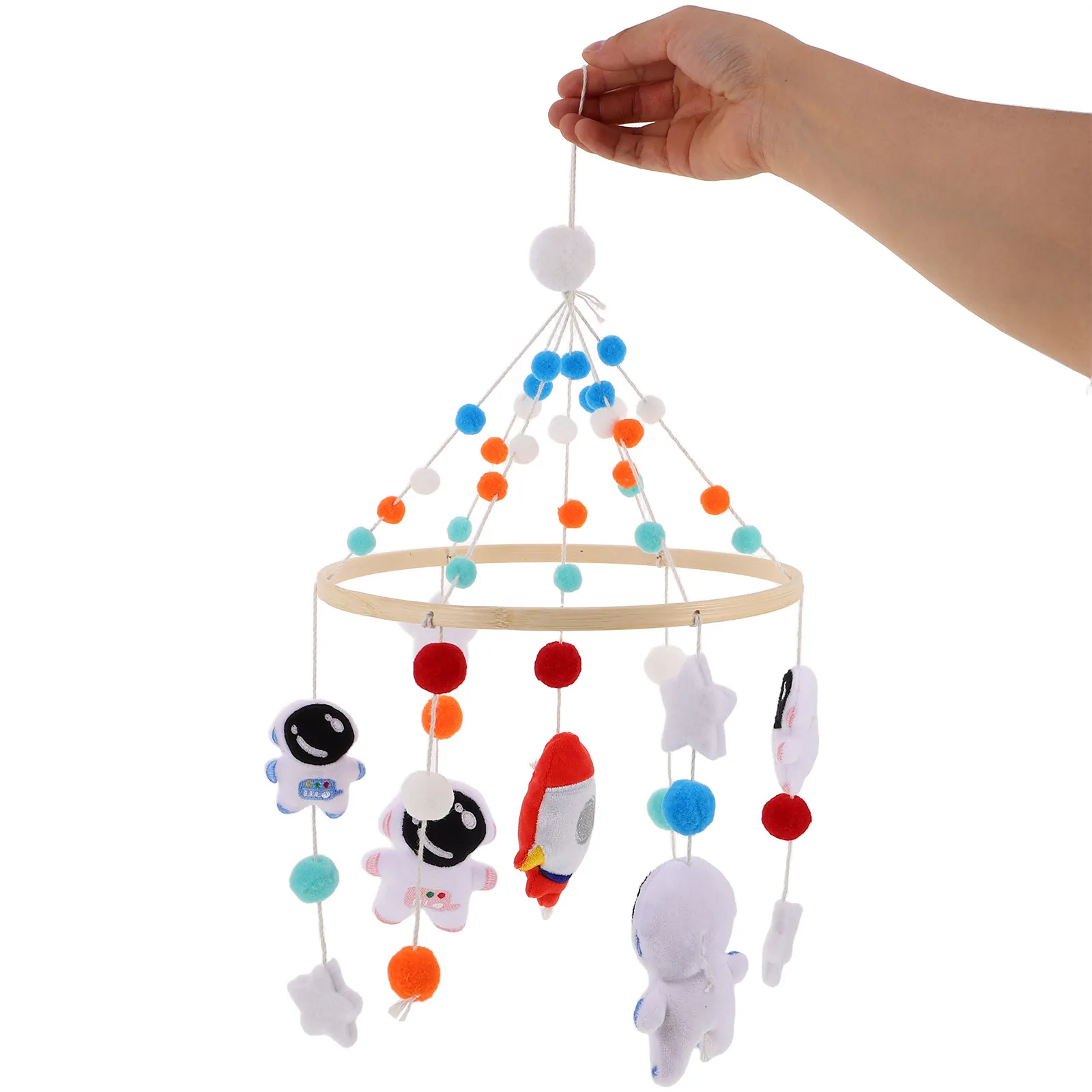 felt-astronaut-and-rocket-themed-handmade-crib-mobile-gentle-movement-calming-infant-bed-bell-space-nursery-decor-hanging-mobile