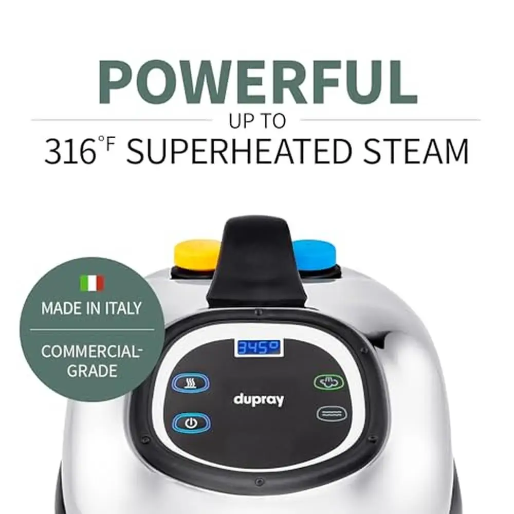 Professional High Pressure Steam Cleaner Made in Italy Ideal Home and Commercial Cleaning Chemical-Free 25-Piece Kit Digital