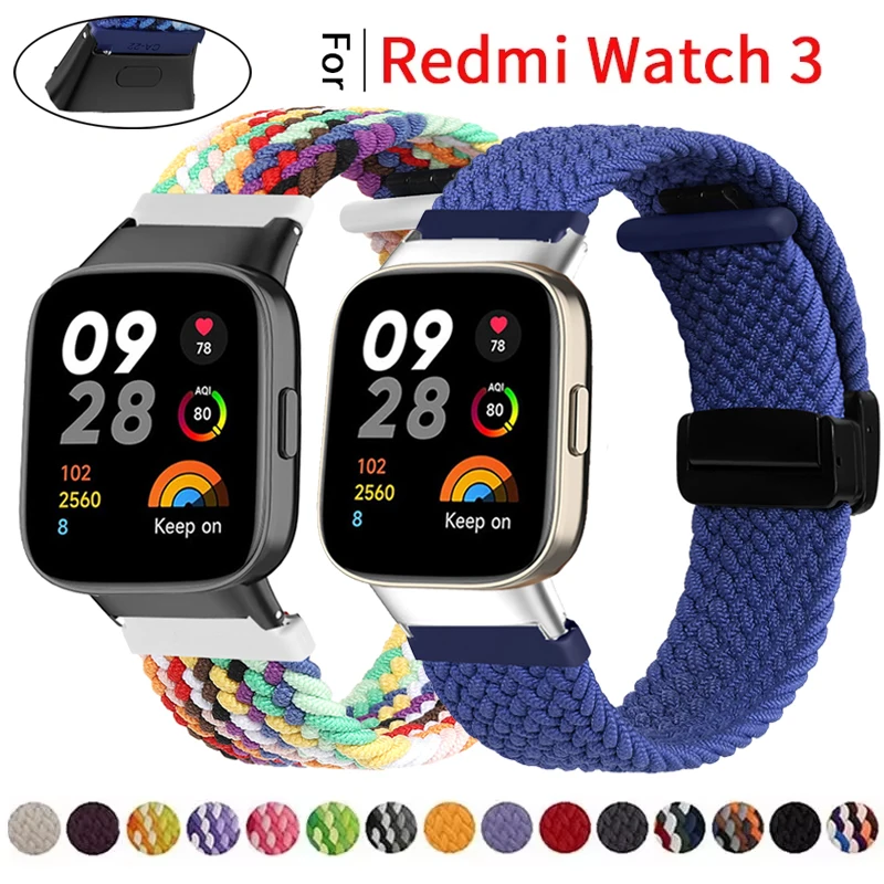 Geflochtene Solo Loop für Redmi Watch 3, magnetisches Nylonband, Ersatzarmband für Xiaomi Redmi Watch 3/Mi Watch Lite 3-Armband