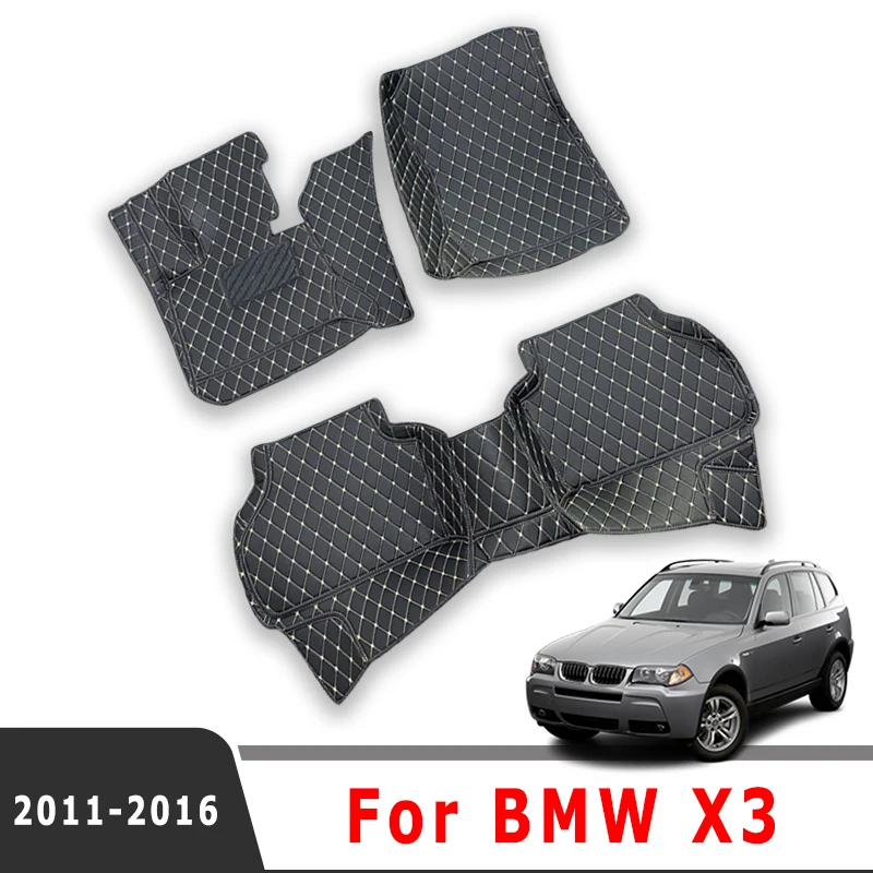 

LHD Car Floor Mat For BMW X3 2016 2015 2014 2013 2012 2011 Custom Leather Carpet Foot Pad Auto Interior Accessories