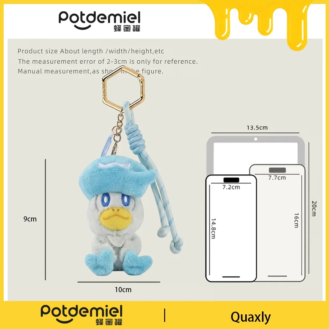 Potdemiel Pokemon Quaxly Plush Keychain Stuffed Animal Handbag Charm Anime Bag Decor Men Women Kids Gift Toy Collectible view 3