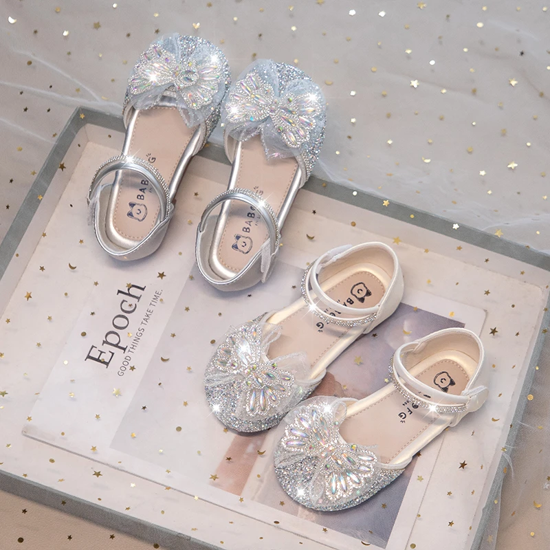 

YUYIN 2026 New Summer Toddler Girls' Sandals Fashion Soft Sole Breathable Girls' Princess Sandals with Bows and Shiny Sequins