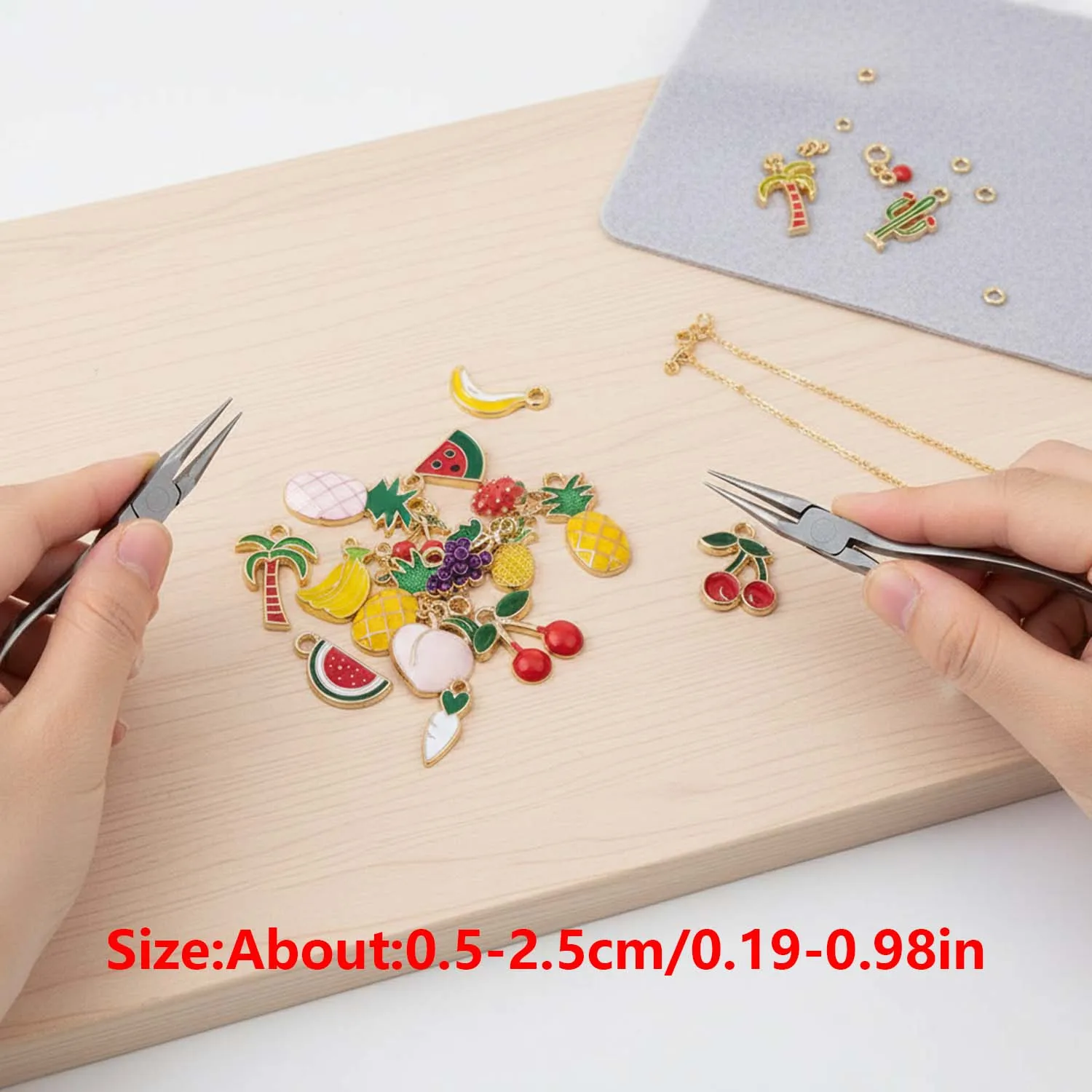 10/21pcs Enamel Fruits Charms Alloy Watermelon, Cherry, Strawberry, Apple, Banana Pendants for DIY Jewelry Making Accessories