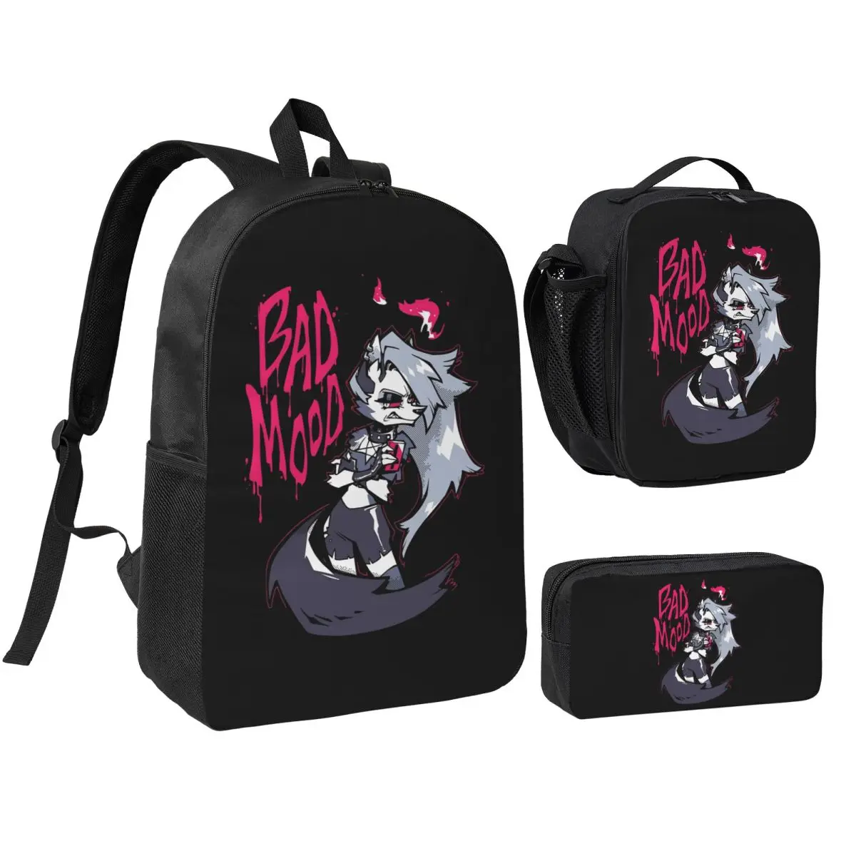 

Loona Collage Helluva Boss Anime Backpack Student BookBag School Bag Laptop Shoulder Bags 3ps Insulated Lunch Bag Pencil Case
